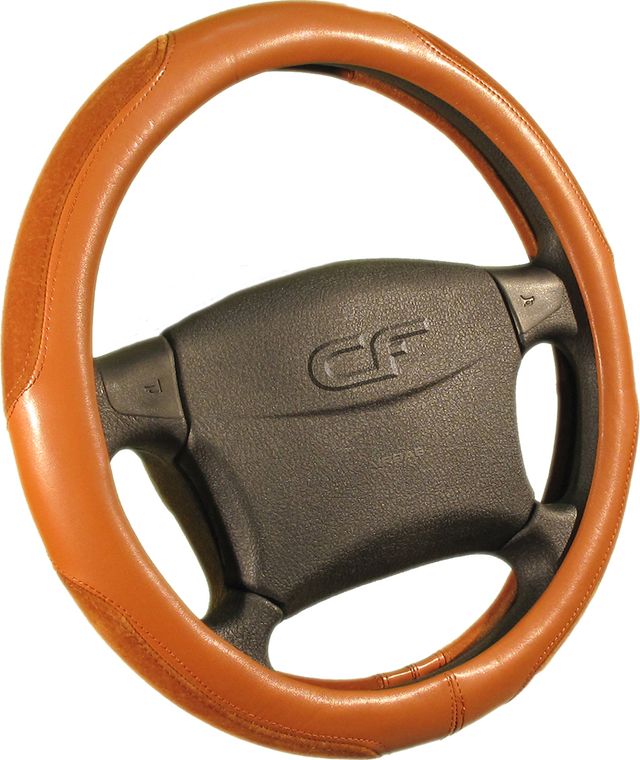 Оплётка на руль CarFashion Nubuck (размер M, искусственная кожа, цвет ОРАНЖЕВЫЙ). Артикул 31045