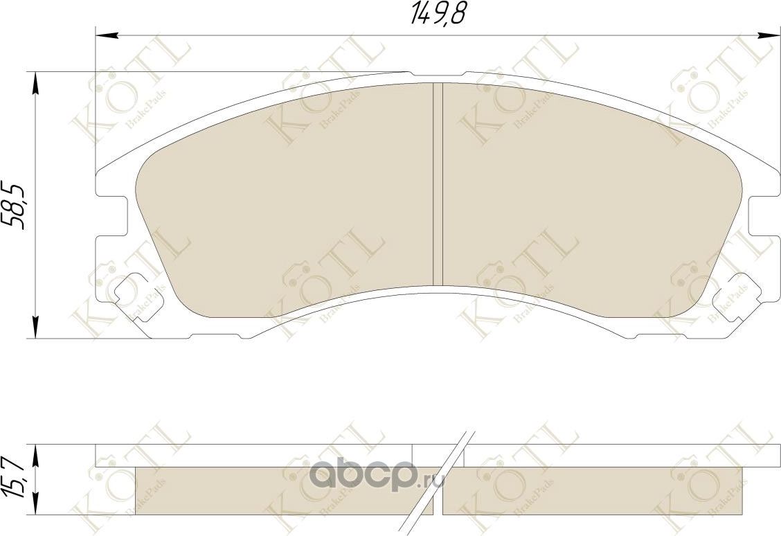 Колодки тормозные дисковые передние к-т MITSUBISHI OUTLANDER 03>/PAJERO 90>00/00> (Kotl) Kotl. Артикул 3200kt