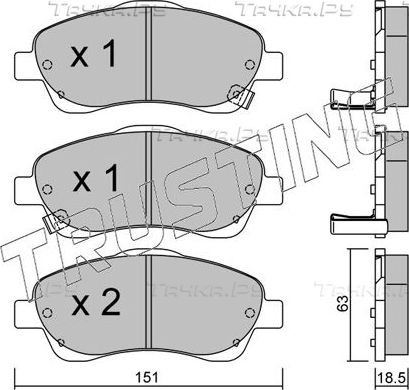 Тормозные колодки Trusting передние для Toyota Corolla Verso I 2004-2009. Артикул 466.0