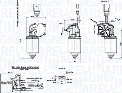Мотор стеклоочистителя (моторчик дворников) Magneti Marelli. Артикул 064053012010