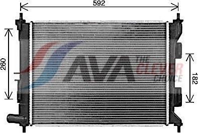 Радиатор охлаждения двигателя AVA. Артикул HY2494