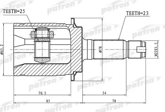 Шрус наружный (граната) Patron. Артикул PCV1339