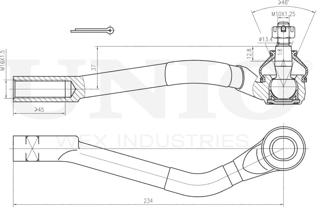 Наконечник рулевой тяги (Unio). Артикул SSP-10036