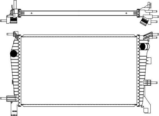 Радиатор охлаждения двигателя Sakura для Renault Fluence I 2010-2017. Артикул 3631-3004