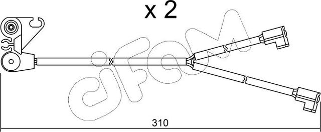 Датчик износа тормозных колодок  Metelli передний для IVECO EuroTrakker 1993-2004. Артикул SU.170K