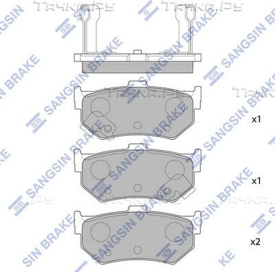 Тормозные колодки Sangsin Hi-Q. Артикул SP1469