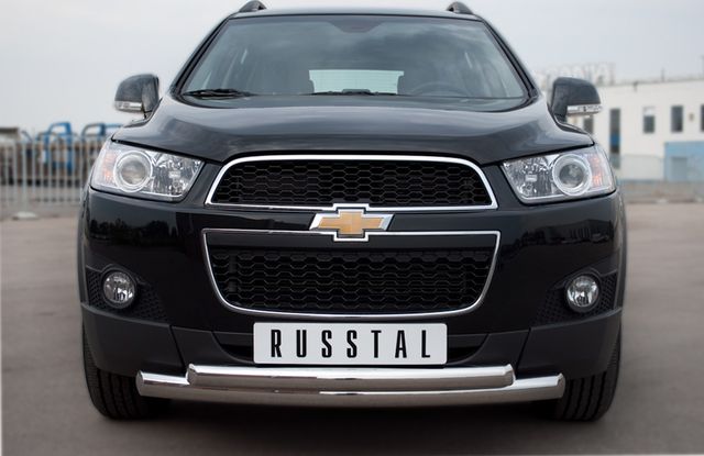 Защита RusStal переднего бампера d76/63 (дуга) для Chevrolet Captiva 2012-2013. Артикул CHCZ-000825