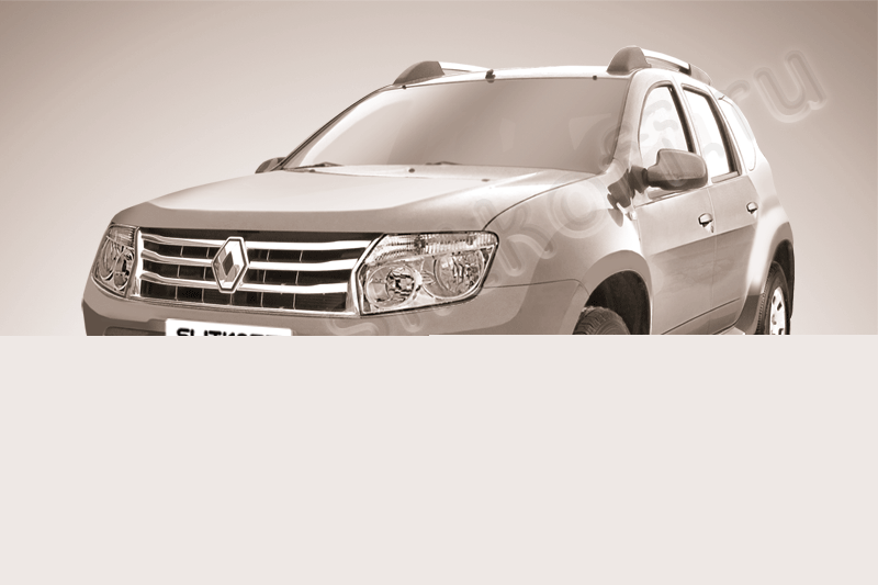 Защита Slitkoff переднего бампера d57/42 двойная для Renault Duster I 2010-2015. Артикул RD002