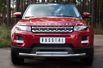 Защита RusStal переднего бампера d63/42 (дуга) для Land Rover Range Rover Evoque I Prestige, Pure 2011-2018. Артикул REPZ-000801