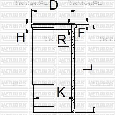 Гильза цилиндра Yenmak (Серый чугун) для Volvo  F12 1976-1995. Артикул 51-06078-000