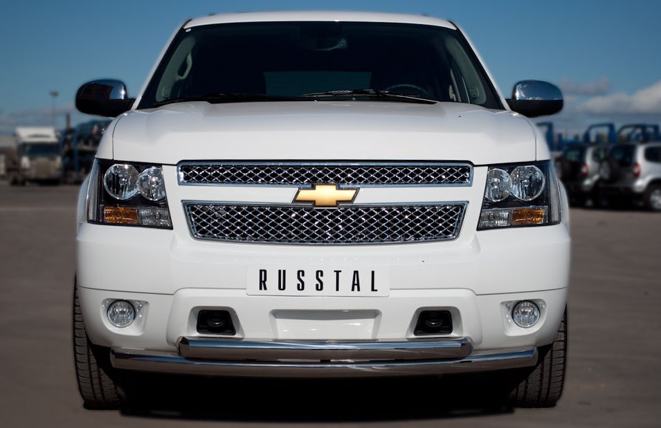 Защита RusStal переднего бампера d76/76 для Chevrolet Tahoe III рестайлинг 2011-2014. Артикул CTHZ-000928