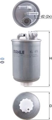 Топливный фильтр Mahle. Артикул KL 476D