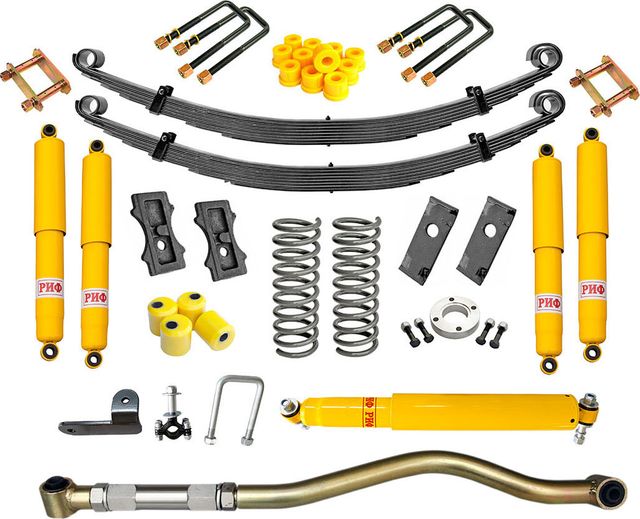Лифт-комплект РИФ жесткий для УАЗ Hunter 2003-2026, лифт 50 мм нагрузка. Артикул RIF-Hun-D