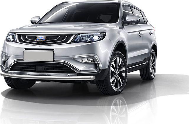 Защита Slitkoff переднего бампера d57 для Geely Atlas 2018-2026. Артикул GEAT-003