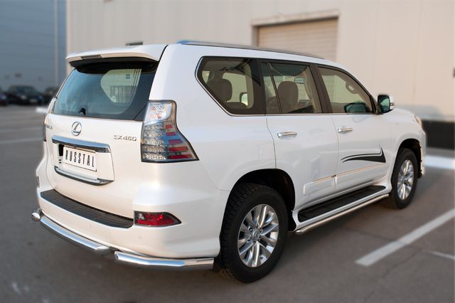 Защита RusStal заднего бампера уголки d76 (секции) для Lexus GX 460 2014-2026. Артикул LGXZ-001850