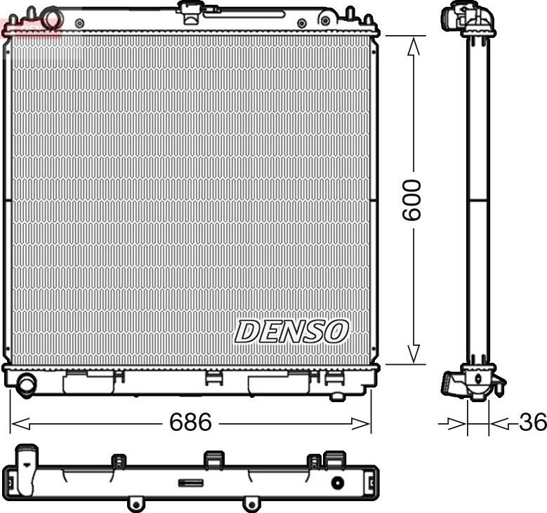Радиатор охлаждения двигателя Denso. Артикул DRM46041