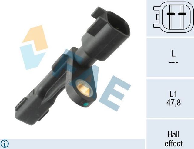 Датчик ABS FAE задний для Jeep Cherokee III (KJ) 2001-2008. Артикул 78610