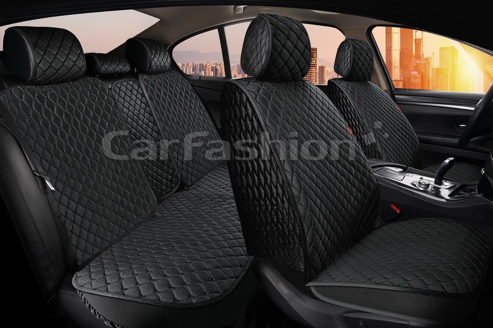 Накидки универсальные CarFashion Sultan Plus для авто, цвет Черный/Черный/Черный. Артикул 22720