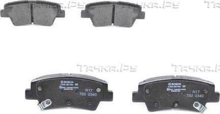 Тормозные колодки Bosch (Low-Metallic) задние для Kia Ceed III 2018-2026. Артикул 0 986 494 768