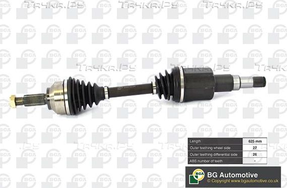 Полуось (привод в сборе, приводной вал) BGA. Артикул DS3300L