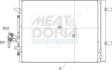 Радиатор кондиционера (конденсатор) Meat & Doria. Артикул 991123
