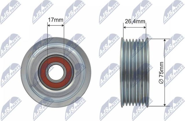Направляющий (ведущий) ролик приводного поликлинового ремня NTY. Артикул RNK-TY-008