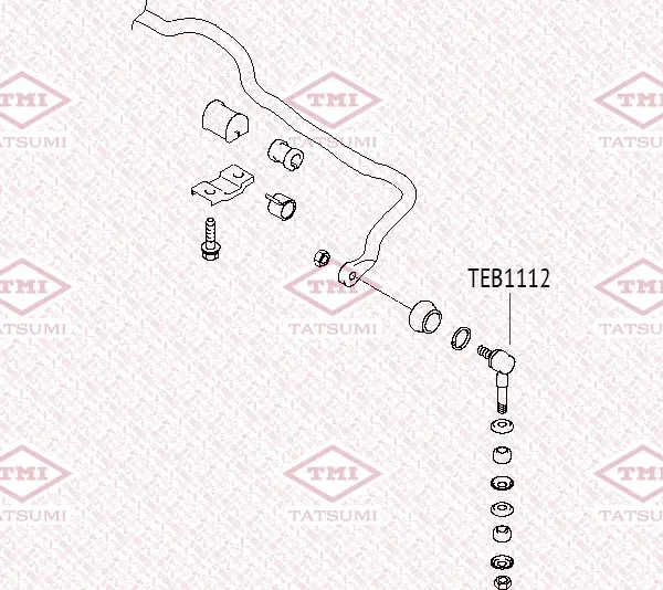 Стойка стабилизатора | перед прав/лев | (Tatsumi). Артикул TEB1112