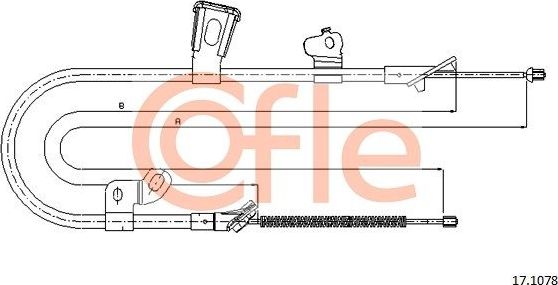 Трос ручника (тросик ручного тормоза) Cofle. Артикул 92.17.1078