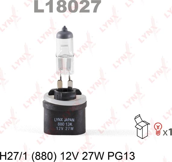 Лампа накаливания LYNXauto. Артикул L18027