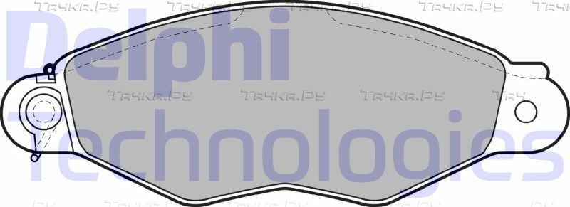 Тормозные колодки Delphi (Low-Metallic) передние для Nissan Kubistar X76 2003-2026. Артикул LP1610