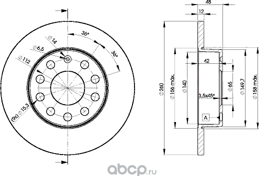 Диск тормозной (Icer). Артикул 78bd5310