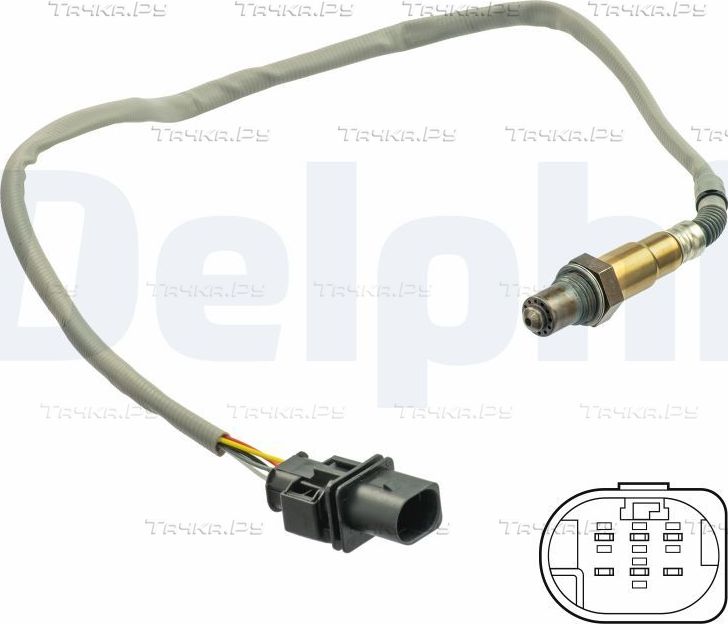 Лямбда-зонд (кислородный датчик) Delphi для SEAT Alhambra II 2011-2026. Артикул ES21065-12B1