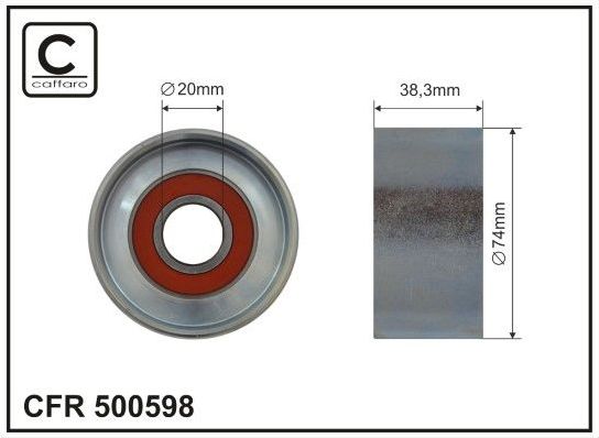 Натяжной ролик (натяжитель) приводного поликлинового ремня Caffaro для Volvo  F12 1987-1995. Артикул 500598