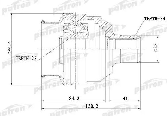 Шрус внутренний (граната) Patron. Артикул PCV1072