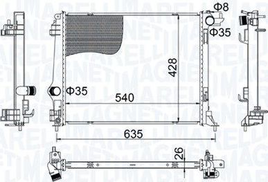 Радиатор охлаждения двигателя Magneti Marelli для Renault Grand Scenic IV 2016-2026. Артикул 350213207400