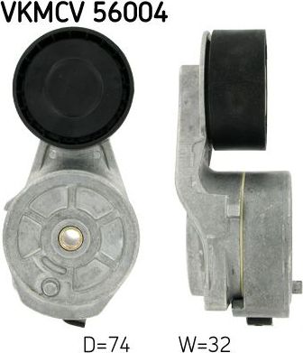 Натяжной ролик (натяжитель) приводного клинового зубчатого ремня SKF для Scania P 2004-2015. Артикул VKMCV 56004