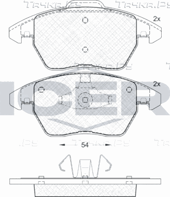 Тормозные колодки Icer передние для Citroen C4 I 2004-2010. Артикул 181637