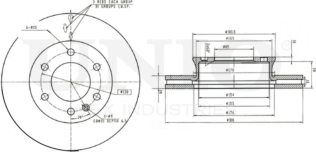 Диск тормозной (Unio). Артикул BRD-20088