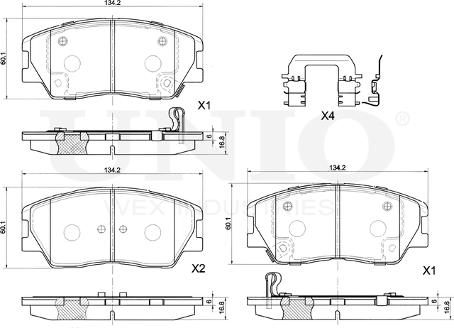 Колодки тормозные дисковые, комплект (Unio). Артикул BRP-20130