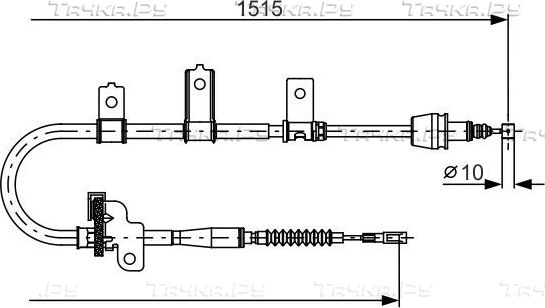 Трос ручника (тросик ручного тормоза) Bosch. Артикул 1 987 482 098