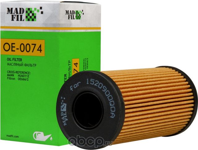 ФИЛЬТР МАСЛЯНЫЙ NISSAN XTRAIL QASHQAI OPEL MOVANO (Madfil). Артикул OE0074
