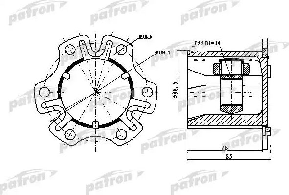 Шрус внутренний (граната) Patron. Артикул PCV1770