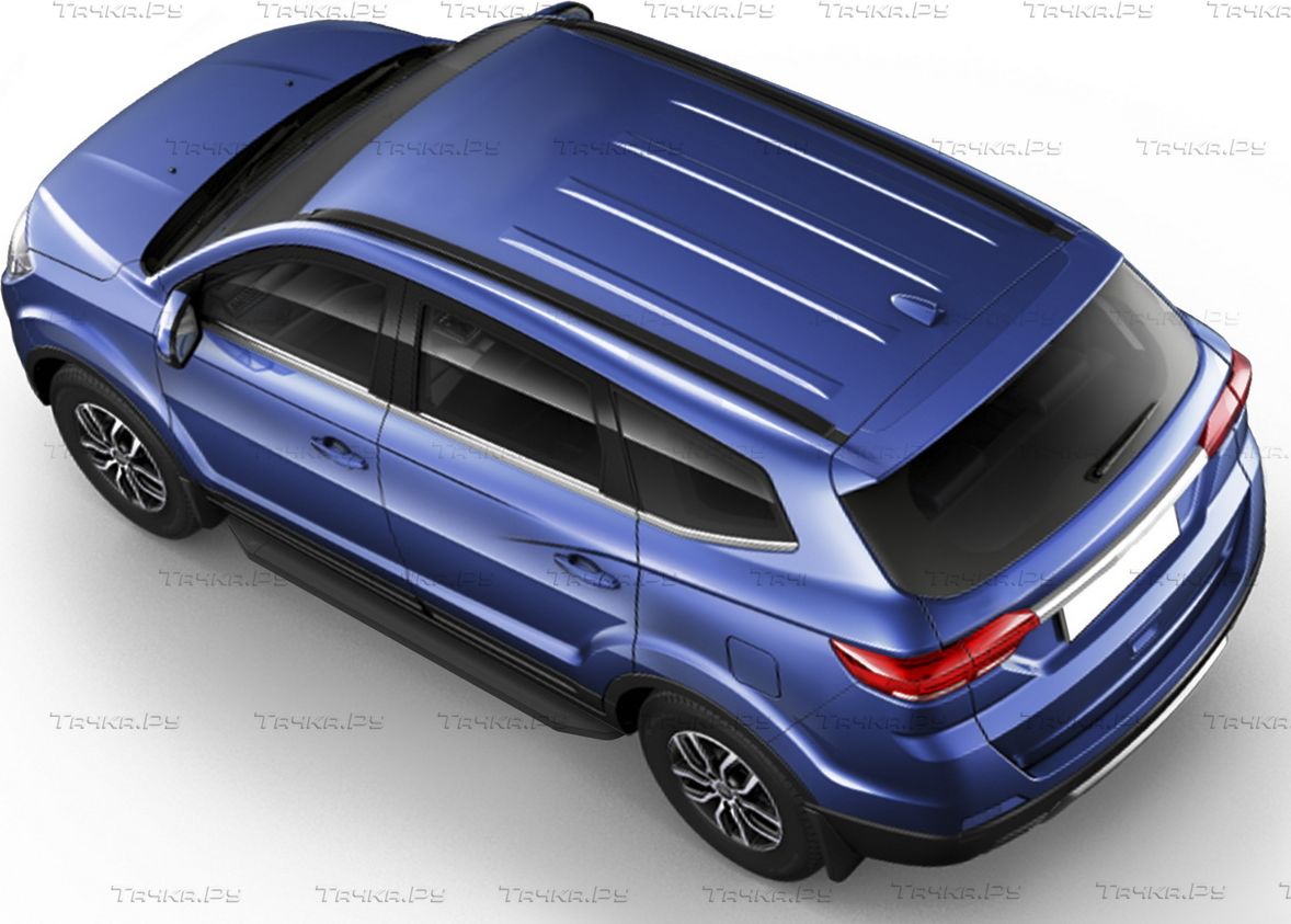 Пороги алюминиевые Rival Premium-Black для Lifan MyWay 2016-2026. Артикул A180ALB.3304.1