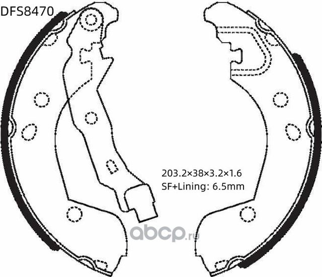 Колодки Барабанные Lada Vesta/ Renault Clio/Nissan Micra (Double Force). Артикул DFS8470