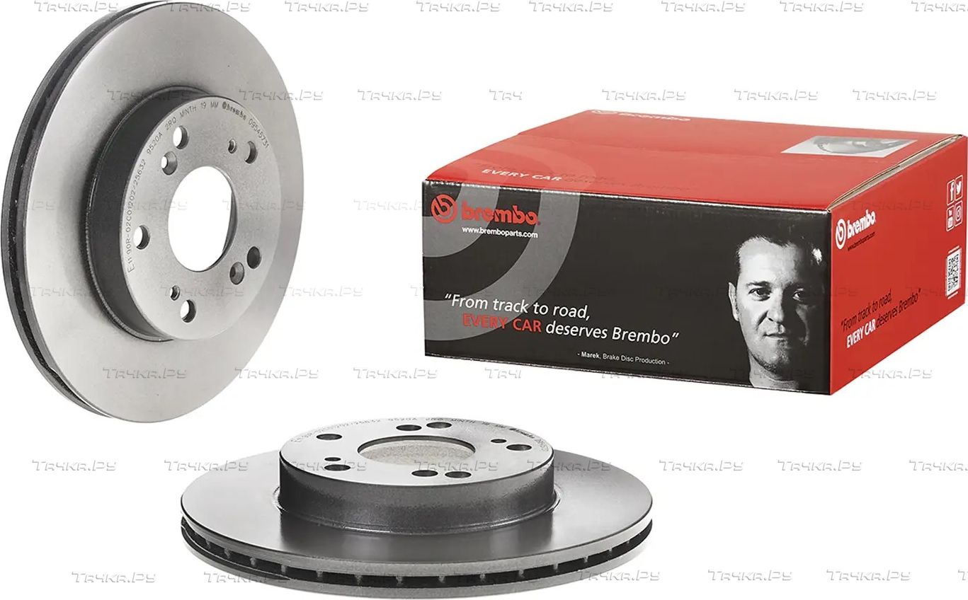 Тормозной диск Brembo PRIME LINE - UV Coated передний для Acura RSX I 2001-2006. Артикул 09.5457.31