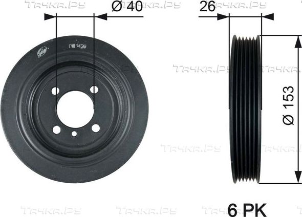 Шкив коленвала Gates DriveAlign® для Kia Magentis II 2005-2010. Артикул TVD1129