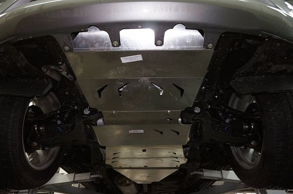 Защита алюминиевая АВС-Дизайн для днища + КПП Nissan Patrol Y62 2010-2026. Артикул 15.20ABC