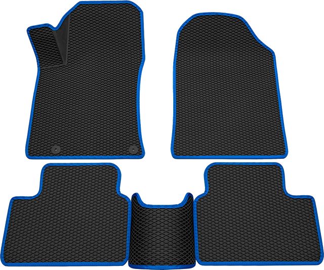 Коврики Rezkon 3D EVA ромб резиновые для салона Kia Ceed III 2018-2026 Синий кант. Артикул 9221005303