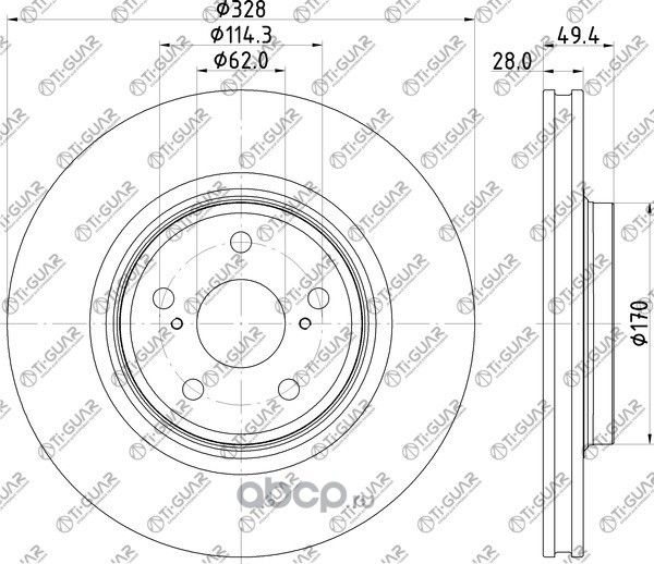 Диск тормозной (TI-Guar). Артикул TG4351248130