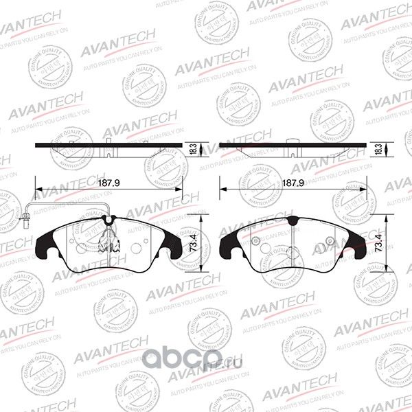 Колодки торм. диск. перед. (Avantech). Артикул AV2403